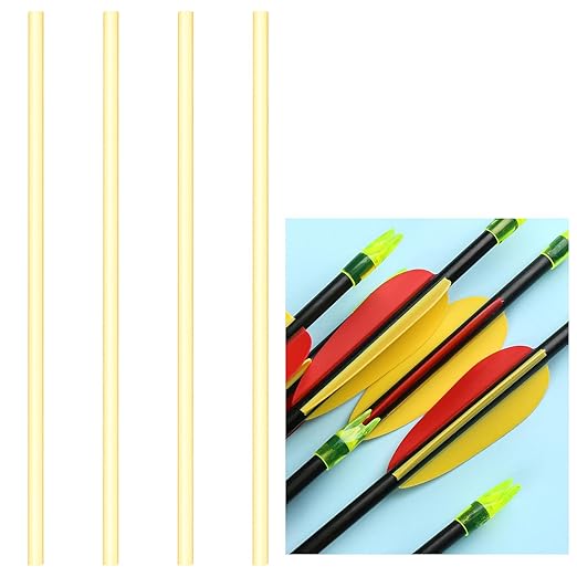 4 Pack Arrow Insert Glue 10.5 Inch Fletching Glue Light Yellow Transparent Low Temp Hot Melt Glue-Sticks for Arrow Inserts, DIY Art, Craft General Repairs, Festival Home Decoration