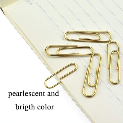 HAHIYO Paper Clips 1.3" (33mm) Length Gold Paperclips Vinyl Coated Prevent Scratching Tearing The Pages Sturdy for Bookmark Organize Home Office School 120 Pack