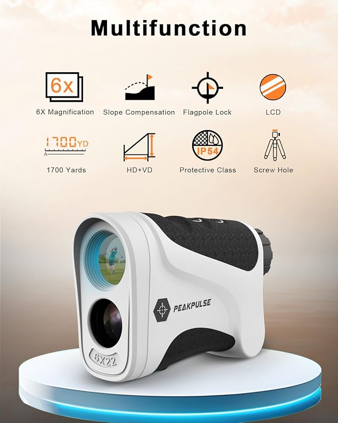 Golf Rangefinder 650/1200/1700 Yards Range Finder Golfing 6X Magnification 0.5 Yard Accuracy Flag Pin Lock Vibration Fast Focus High Clarity Display Easy to Use
