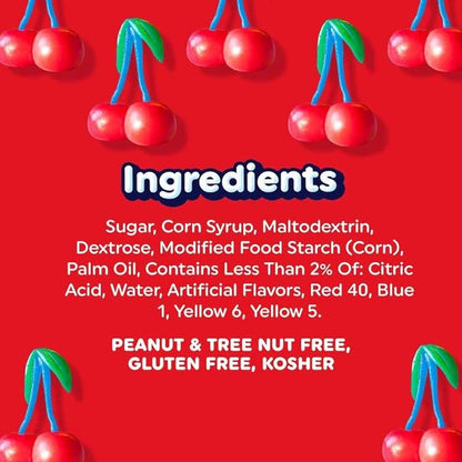 Airheads Full-Size Candy Bars, Taffy Candy Bulk Pack, Individually Wrapped, Cherry Fruit Flavor Artificially Flavored, 36 Count Box
