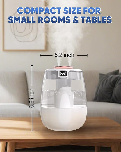 KEN BROWN 1.5L Mini Desktop Humidifier, Quiet, USB-Powered, 3 Mist Modes, Auto Shut-Off, Perfect for Office & Bedroom