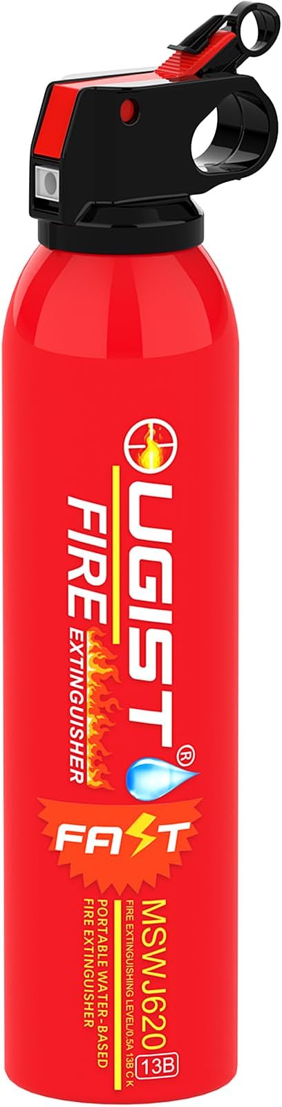 Ougist Small Portable Fire Extinguisher for Home and Kitchen, 21oz Each, 1-Pack, Water-Based Fire Extinguishers for Quick Emergency Response, Prevent Re-Ignition, Ideal for Vehicle and Camping, MSJ620