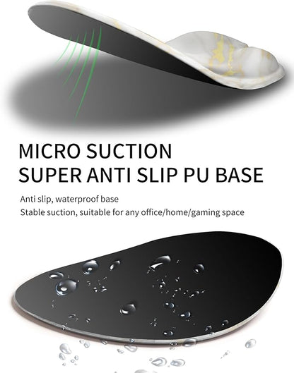 Palm-Rest and Wrist-Hugging Mouse Pad Wrist Rest, Ergonomic Wrist Support with Curve Fitting Cushioned Memory Foam for Carpal Tunnel Pain Relief, 9.9 x 8.3 Inch, Platinum Marble
