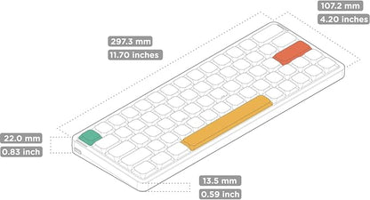 nuphy Air60 V2 Portable Wireless Keyboard 60% Low Profile Mechanical Keyboard Support QMK/VIA Compatible with Windows/mac OS/Linux Supports Bluetooth 5.1/2.4GHz/Wired (USB-C) Grey-Gateron Red Switch