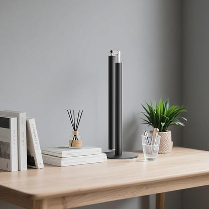 Metal LED Desk Lamp for Home Office - Foldable Industrial Desk Light with Base, 16" Dimmable Table Lamp for Reading, 4 Color Temps, 15W Modern Desktop Lamp for College Dorm Study Task Work