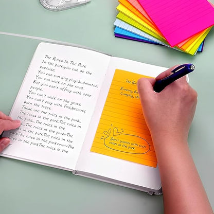 (9 Pack) Lined Sticky Notes Pads, 9 Bright Colors Post Sticky Notes 4x6 Inches,  Sticky Notes Perfect for Office,School,Meeting and Home.