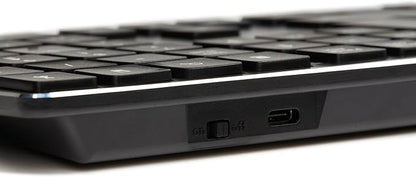 Amazon Basics Ultra Premium Wireless Keyboard and Mouse Combo - Rechargeable, Ultra Slim Design, Quiet, Full Size, Number Pad, Unifying Receiver, Black