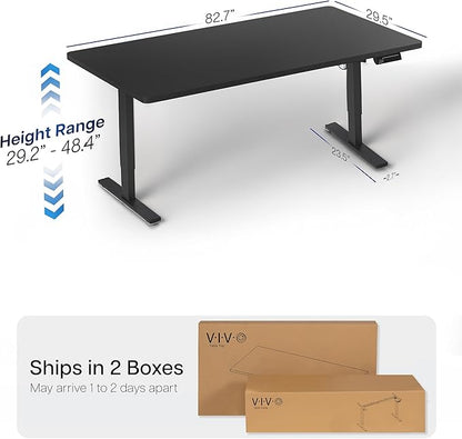 VIVO Large Electric 83 x 30 in Standing Desk, Memory Height Adjustment, 1B Series, Black Top Black Frame, DESK-KIT-1B8B