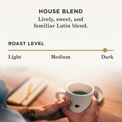 Peet's Coffee, Dark Roast Keurig K-Cup Pods - House Blend 88 Count (4 Boxes of 22 Pods)