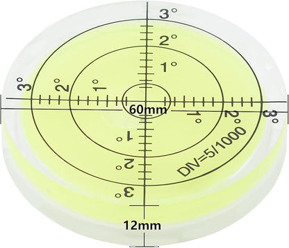 JYK Bubble Spirit Level 60x12mm Degree Marked Surface Circular Level Round Levels Bubble Measuring Layout Tools