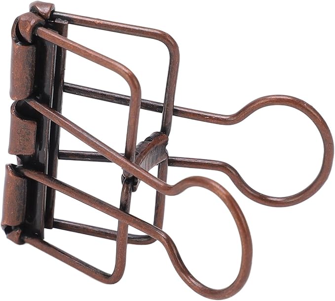 Clips 32mm Metal, 50 Pieces Strong Clamping Force, Hollow Design, Bronze - Assorted Sizes, Medium Shaped Paper Clips, Cute Office and School Supplies (Purple Bronze)