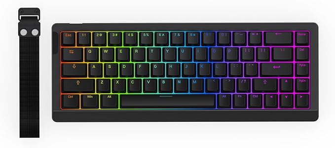 EPOMAKER HE68 Lite Hall Effect Gaming Keyboard, 8k Polling & 128K Scan Rate, 0.005mm Adjustable Trigger, 0.125ms Latency, 5-Layer Sound-Dampened, Snap Key, SOCD, A-RGB, Wired, Mac Software (Black)