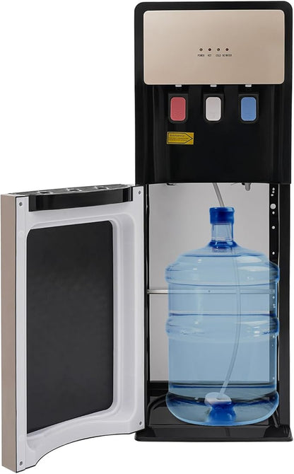 Bottom Loading Water Cooler Dispenser for 5 Gallon Bottles - 3 Temperatures with Hot, Room & Cold Spouts,Overload Protection, Dry Burning Protection,Water Dispenser for Home,Office (Champagne Gold)