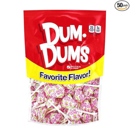 Dum Dums Dragon Fruit Lollipops - Bulk Candy Box with Lollipops Individually Wrapped, Single Flavor Gourmet Suckers - 50 Count