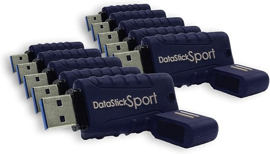 Centon Electronics MP Essential USB 3.2 Gen1 DataStick Sport Flash Drive, 64 GB, 10 USB Flash Drives, 10 Bulk Pack, Navy Blue