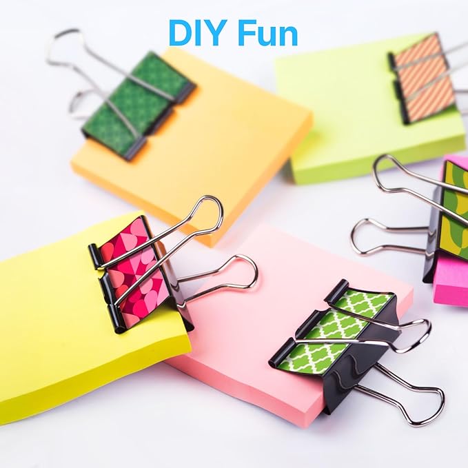 OWLKELA 1.6 Inch (50 Pack) Large Binder Clips, Black Paper Clamps for Office, School, and Home Supplies