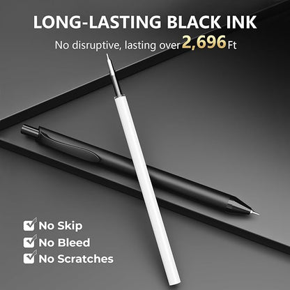 16 Pack Black Gel Pens (0.7mm Fine Point) – Smooth Quick-Drying Ink, Retractable Gel Pen for Writing, Journaling, Note-Taking – Office, School, Home & Work Supplies (16Pcs-Black Ink