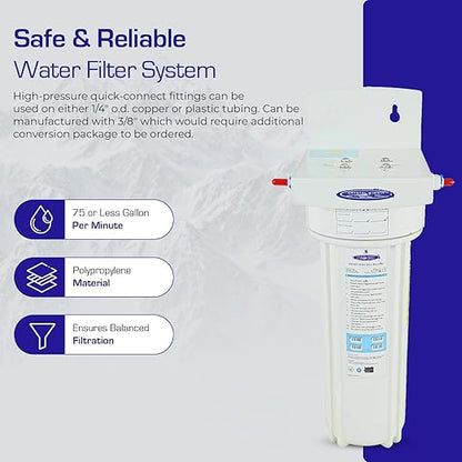 Crystal Quest Smart Ultimate in-Line Water Filter System - Filters Up to 30,000 Gallons - Inline Water Filtration for Refrigerator, Ice Maker, Coffee Maker - High-Performance 6-Stage Water Filter
