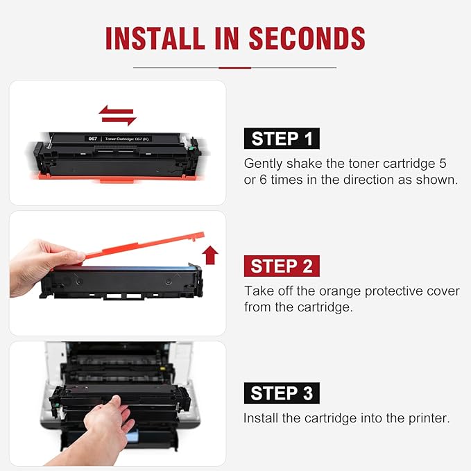 067 Toner Cartridge Set 4 Pack Compatible Replacement for Canon 067 067H Works for Canon Color imageCLASS MF650C LBP630C Series LBP632Cdw MF654Cdw MF656Cdw MF653Cdw Printer 4-Pack with Chip