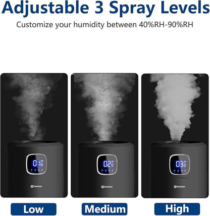 Large Humidifiers for Bedroom, 9L/2.5Gal Ultrasonic Cool Mist, Easy Clean with 350ML/H Large Mist Speed, Quiet Tower, Suitable for Kids Room Plant Yoga (Black)
