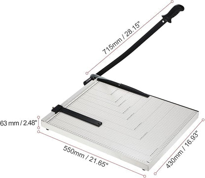 PATIKIL Paper Cutter B3 Stack Paper Trimmer for Cardstock, 21" Cutting Length, Guard Rail Paper Press Tool, Adjustable Guide, Metal Base, 12-Sheet Capacity, Paper Slicer for Office, Home