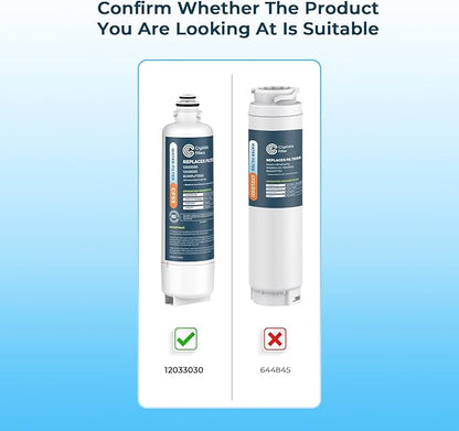 Crystala Filters Replacement for Bosch Ultra Clarity Pro Water Filter, Compatible with BORPLFTR50, 12033030, 11025825, 12028325, BORPLFTR55, WFC100MF, WFS200MF (3 Pack)