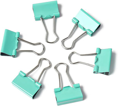 50 Pack Small Green Binder Clips 3/4 Inch (19 mm), Colored Little Paper Clamps, Tiny Mini Paper Clips for Office Home School Business 0.75"