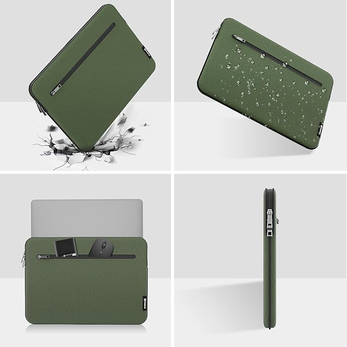 Smatree SlimPro Laptop Sleeve Case for 16 inch DELL Alienware M16 R2/New M16, DELL Laptop Case with Swift-Access Accessory Pocket, Patented Super-Corner Design, Green (S613G)
