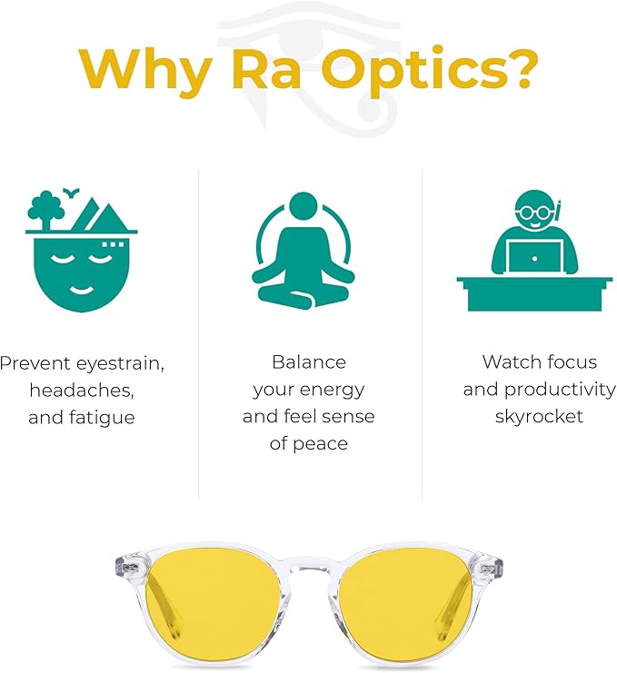 Ra Optics Daylight Lenses - Premium, Science-Based Blue Light Glasses for Screens