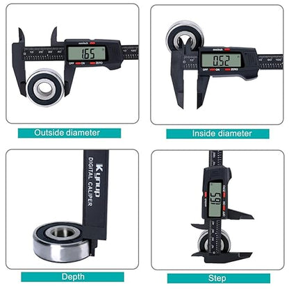 Kynup Digital Caliper, Caliper Measuring Tool with LCD Screen, Electronic Micrometer Caliper with Auto-Off Feature, Inch and Millimeter Conversion(0-6")