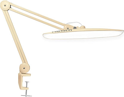 Neatfi XL LED Desk Lamp with Clamp, 2200 Lumens, 24W, 20-Inch Wide Head, Dimmable 4 Brightness Levels, Task Light for Home Office, Crafts, Workbench (Non-CCT, Gold)