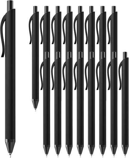 16 Pack Black Gel Pens (0.7mm Fine Point) – Smooth Quick-Drying Ink, Retractable Gel Pen for Writing, Journaling, Note-Taking – Office, School, Home & Work Supplies (16Pcs-Black Ink