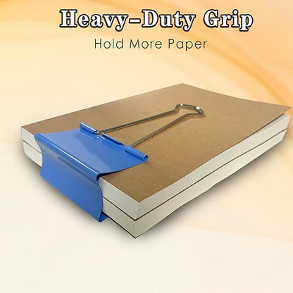 18PCS Jumbo Binder Clips 3 Inch, Blue, Binder Clips Extra Large Heavy Duty for Office Supplies