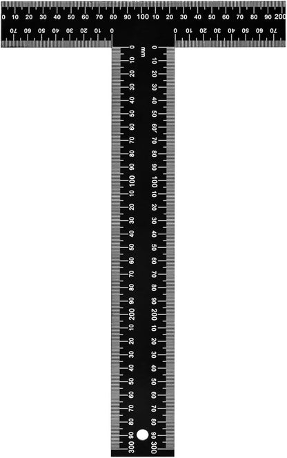 T Square Ruler - 12 inch Metal T Ruler for Drafting, Architecture, Engineering & Art | Precision Dual-Scale (Inch & MM) - Tee Ruler, Scale Ruler