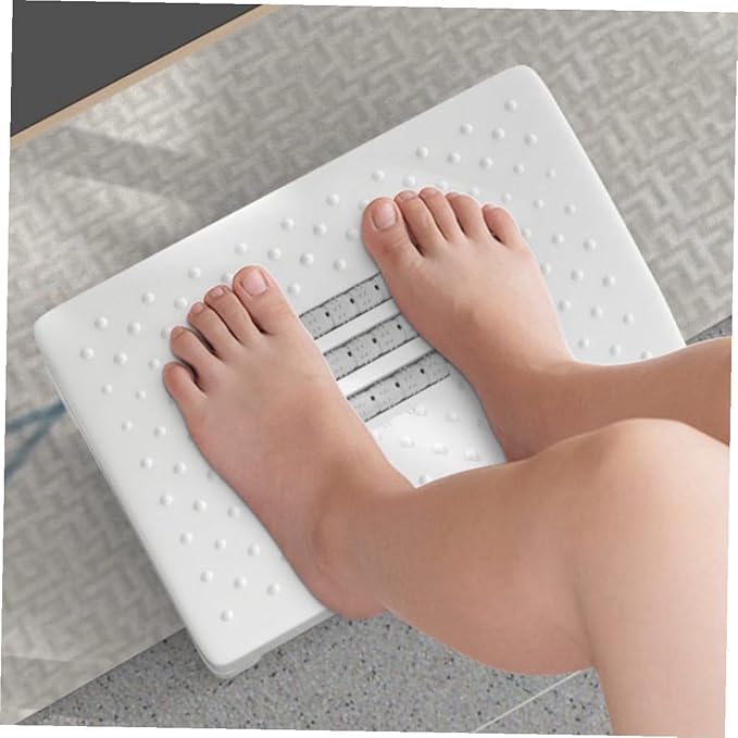 Portable White Footstool for Office and Home Stable Non-Slip Foot Rest Stool with Ergonomic Support Angle for Stress Relief Legs Feet Knees and Ankles Suitable for Desk and Piano