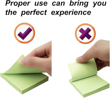 Sticky Notes 3x3, Self-Stick Notes, 16 Pads, 100 Sheets/Pad, Assorted Colors Stickies, Easy to Post Notes for Study, Works, Daily Life (16)