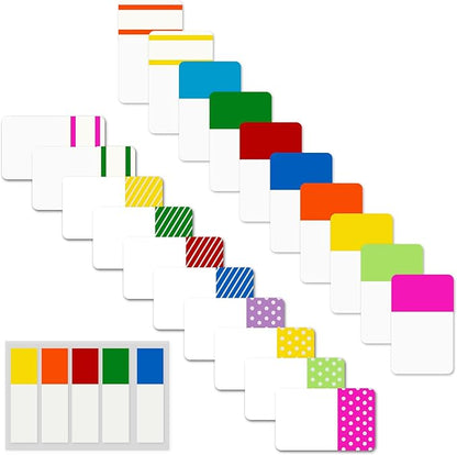 ELII Tabs 1 Inch Sticky Index Tabs,500 Pcs Book Tabs,Writable and Transparent Tabs for Notebooks Page Tabs Colored Page Markers, Tabs for Books, Notebook Tabs, Tabs for Annotating Books (Vibrant)