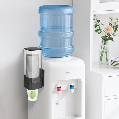 MYITYARD Cup Dispenser, Pull Type Wall Mount Cup Holder for Water Cooler Fit 3oz-5oz Disposable Paper and Plastic Cups, Bathroom Mouthwash Cup Dispenser for Home, Office, Gym, Hospital (Black)