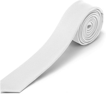 Skinny Ties Black Ties For Men and Women Solid Pure Color 1.58" (4CM) Plain Formal Slim Neckties