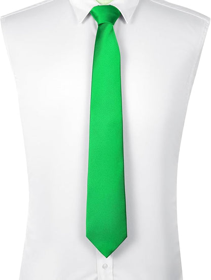 DecTwig Men's Ties Solid Color Formal Neckties 3.15" (8CM) Black Ties For Men