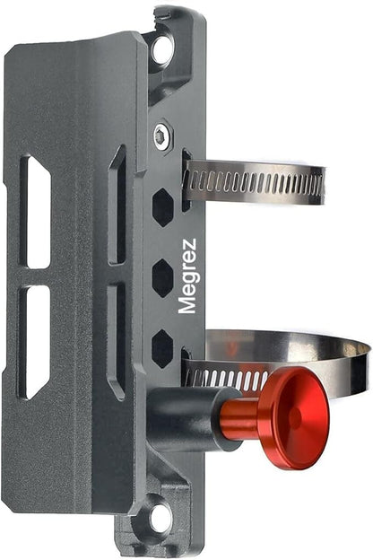 MEGREZ Adjustable Fire Extinguisher Mount Holder, Aluminum Quick Release Fire Extinguisher Holder with 8 Clamps, Compatible with Jeep Wrangler UTV Polaris RZR, Grey