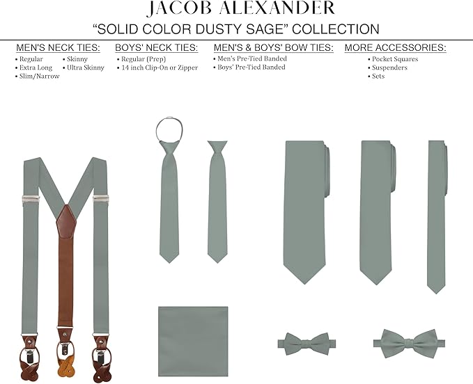 Jacob Alexander Solid Color Mens Tie - Soft-lined Necktie - Timeless Formal Look for Weddings and Business - (Regular Size)