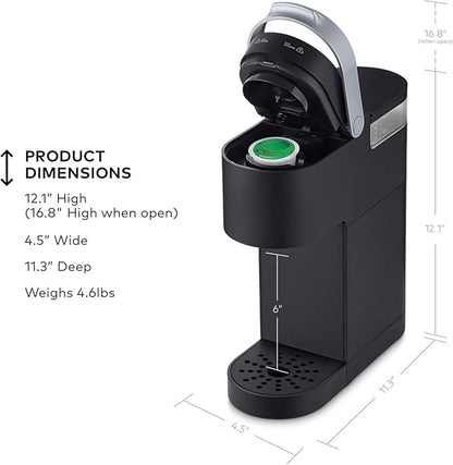KeurigK Mini Single Serve KCup Pod Coffee Maker, 6 to 12oz Brew size, with Cord Storage, Perfect for Small Spaces, Black