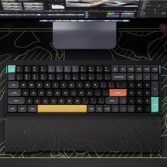 nuphy Air96 V2 Wireless Mechanical Keyboard,100 Keys RGB Backlit Keyboard,Supports Bluetooth 5.1,2.4G and Wired Connection,for PC/Laptop/Windows/Mac -Black Gateron Wisteria Switch