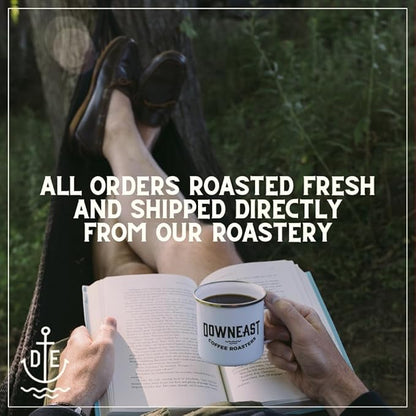 Downeast Coffee Roasters Whole Bean Coffee - 100% Colombian, Medium Roast, 100% Arabica Coffee - Dark Chocolate - Select Central and South American Highlands Ground (2lb Bag, Pack of 6)