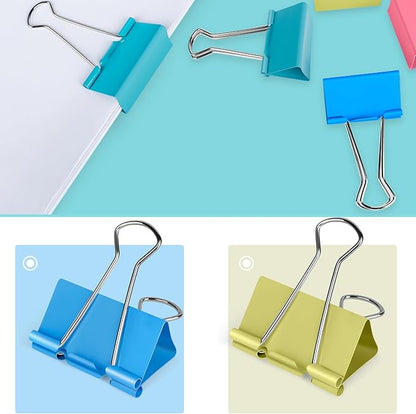 Ufmarine Colored Jumbo Binder Clips 2.4 inch, Extra Large Binder Clips for Office (8 Pcs)