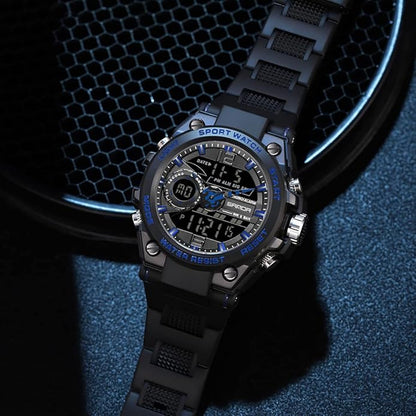 KXAITO Men's Watches Sports Outdoor Waterproof Military Watch Date Multi Function Tactics LED Alarm Stopwatch