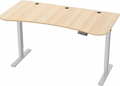 VIVO Electric 63 x 32 in Standing Desk, Memory Height Adjustment, 1B Series, Light Wood Top Gray Frame, DESK-KIT-1G1C