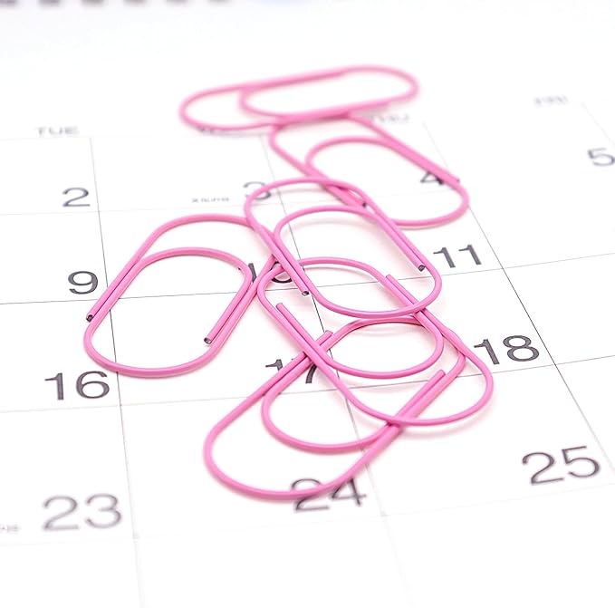 Pink Jumbo Paper Clips, Large, Non-Skid and Smooth, 50 Clips/Box