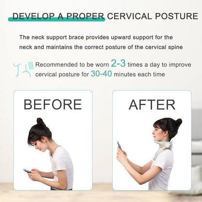 Adjustable Neck Brace, Neck Stretcher Cervical Collar Neck Traction Device for Neck Pain and Support, Neck Protector Forward Head Neck Posture Corrector for Women & Men Cervical Spine Pressure Relief